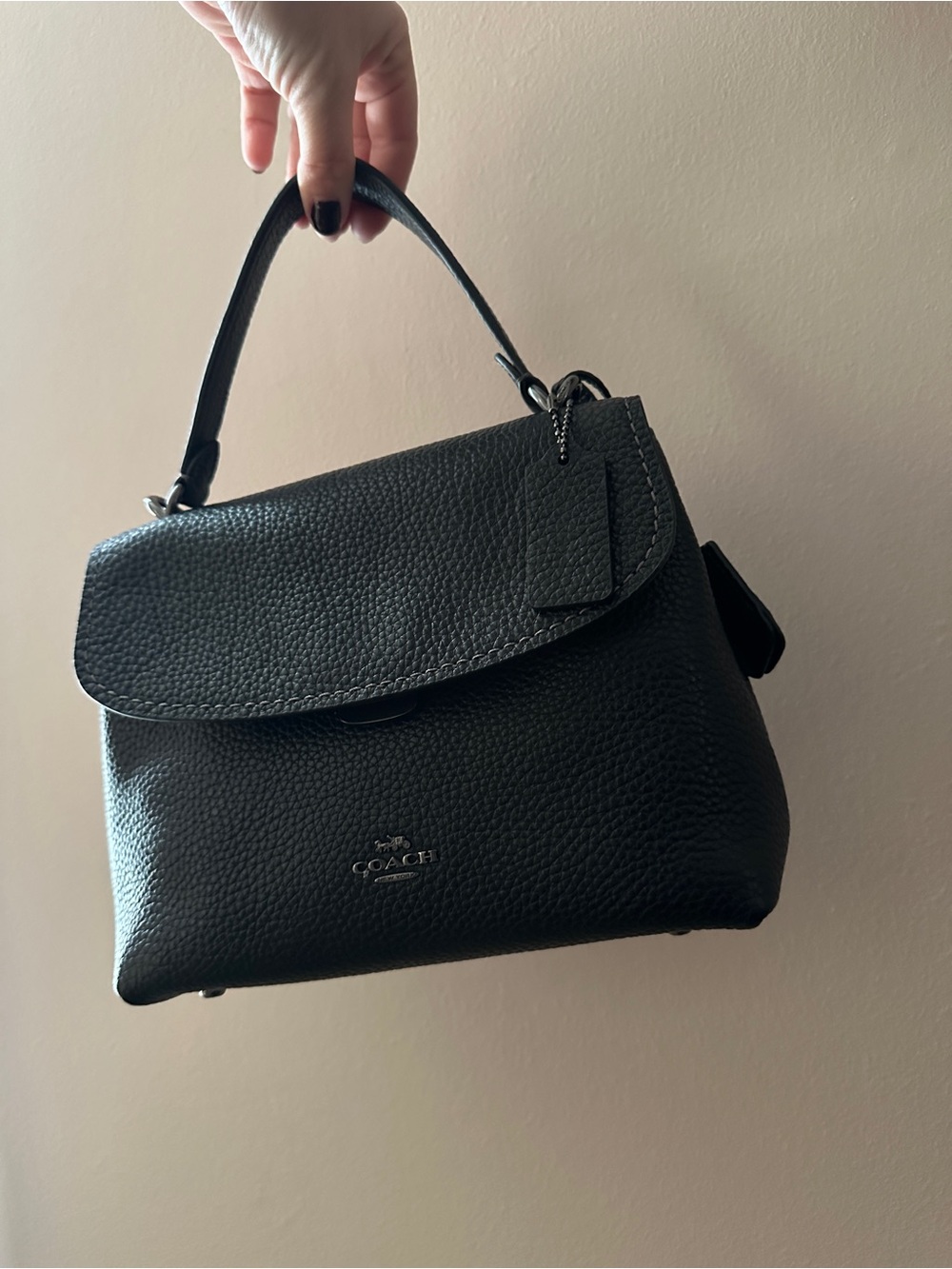 Coach Emory Black Pebbled Leather Top-Handle/Crossbody Satchel — NWOT